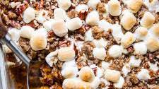 Sweet Potato Casserole with Marshmallows and Pecan Streusel