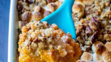 Sweet Potato Casserole with Marshmallows and Pecans