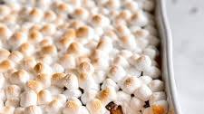 Sweet Potato Casserole with Marshmallows & Candied Pecans