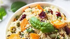 Sweet Potato Cranberry Quinoa Salad with Maple Dressing