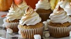 Sweet Potato Cupcakes with Toasted Marshmallow Frosting