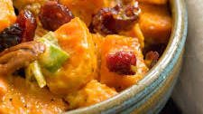 Sweet potato salad with cranberries and pecans