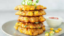 Sweetcorn Fritters with Yogurt dip