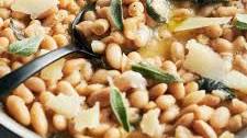 Ten Minute Italian Cannellini Beans with Sage and Garlic