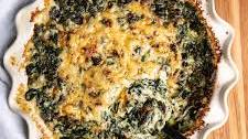 THE BEST CREAMED SPINACH GRATIN EVER