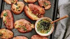 The Best Garlic Smashed Potatoes