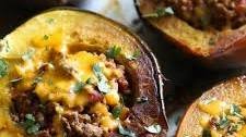 Turkey Chili Stuffed Acorn Squash