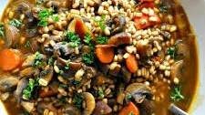 Vegan Roasted Garlic Mushroom and Barley Stew
