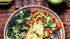 Vegan Sweet Potato Chickpea Buddha Bowl with Tofu