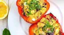 Vegetable Couscous and Feta Stuffed Peppers
