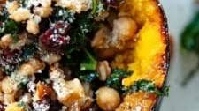 Vegetarian Stuffed Acorn Squash with Kale