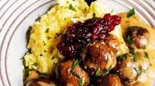Vegetarian Swedish "Meatball" Mushrooms