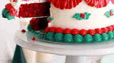 Vintage Christmas Red Velvet Cake