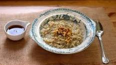 warm oatmeal with pear, ginger, and cardamom