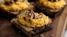 Whipped Goat Cheese Sweet Potato Crostini