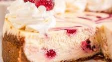White Chocolate Cheesecake with Tangy Cranberry Swirl