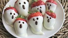 White Chocolate Strawberry Ghosts