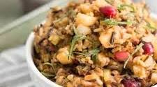Wild Rice Stuffing with Cranberries, Apples and Pecans