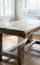 1. Reclaimed Wood Farmhouse Table in Rustic Kitchen Table